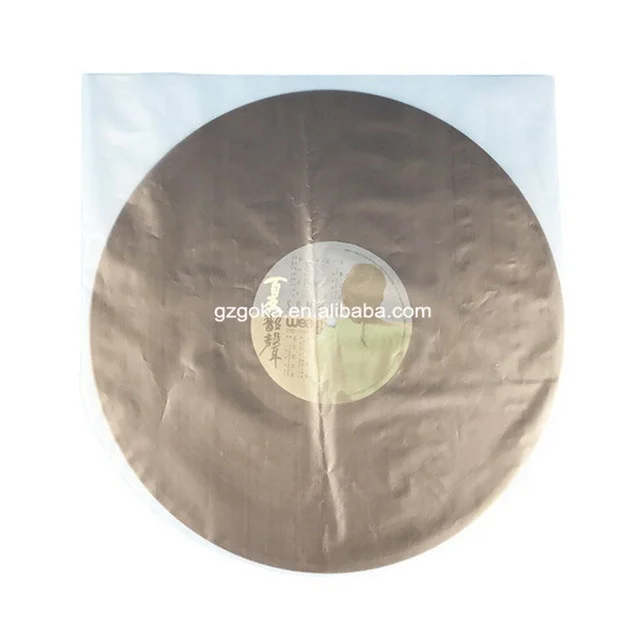 Hot selling round bottom plastic vinyl record inner sleeves for CD phono album turntable storage cover
