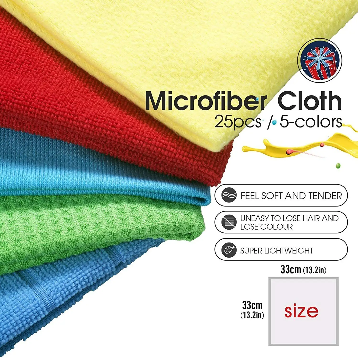 25 шт. салфетки из микрофибры для чистки