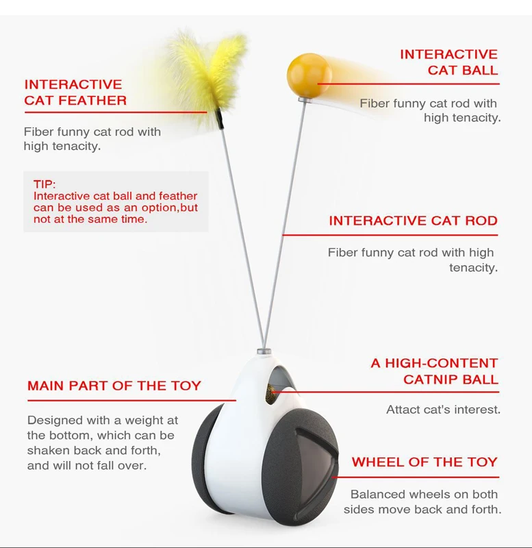 Wholesale New Pet Toy Balance Car Tumbler Interactive Cat Toy With Ball Or Feather