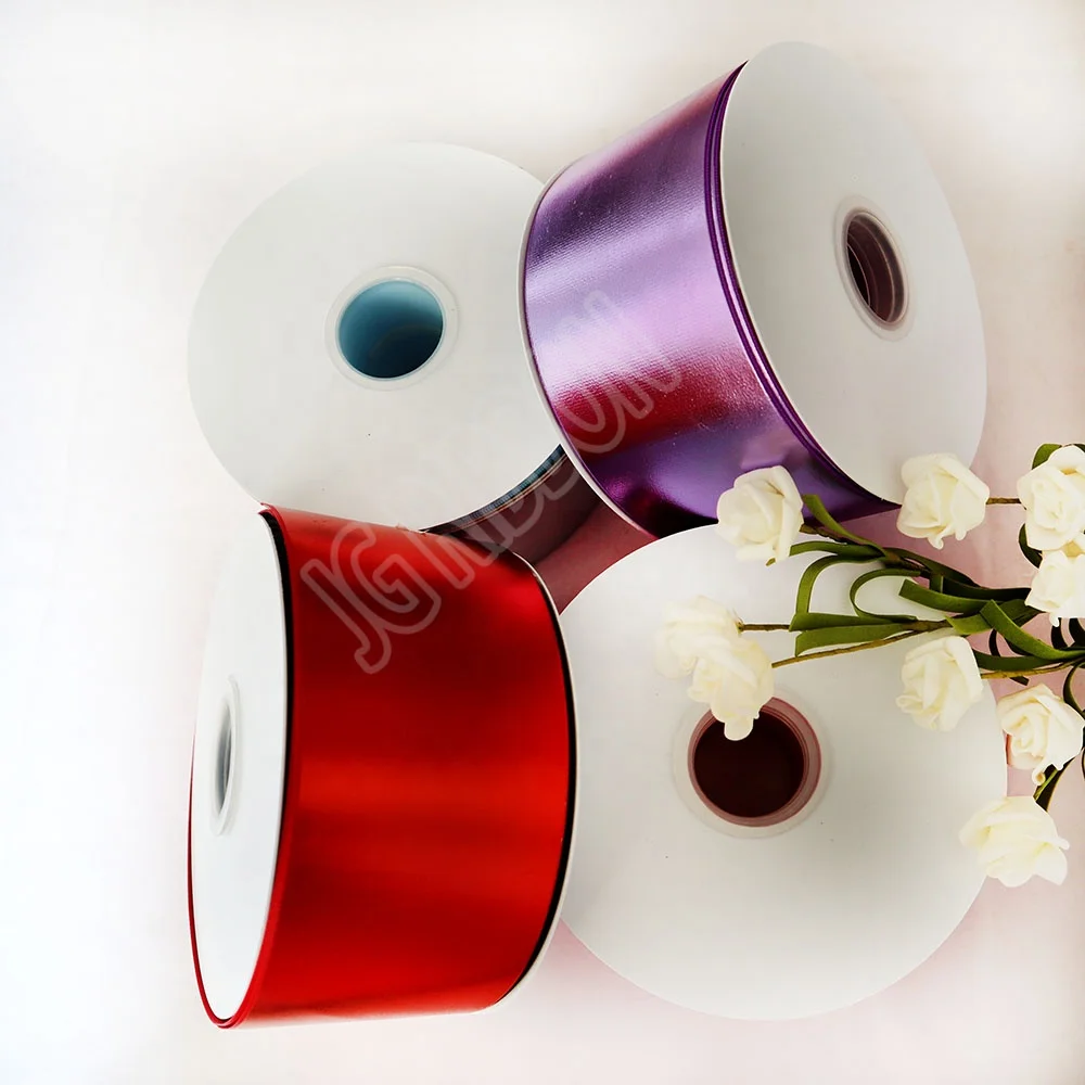 75mm azalea red foil hologram grosgrain ribbon for Head bows DIY decoration ribbon accept custom