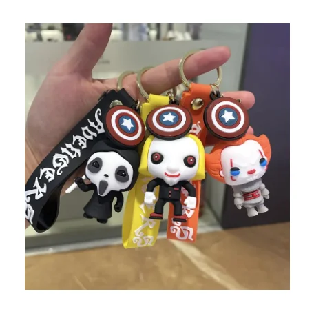 New cartoon Clown Keychain Goth Christmas Gift small Keychain School bag Ghost doll Pendant Gift keychain