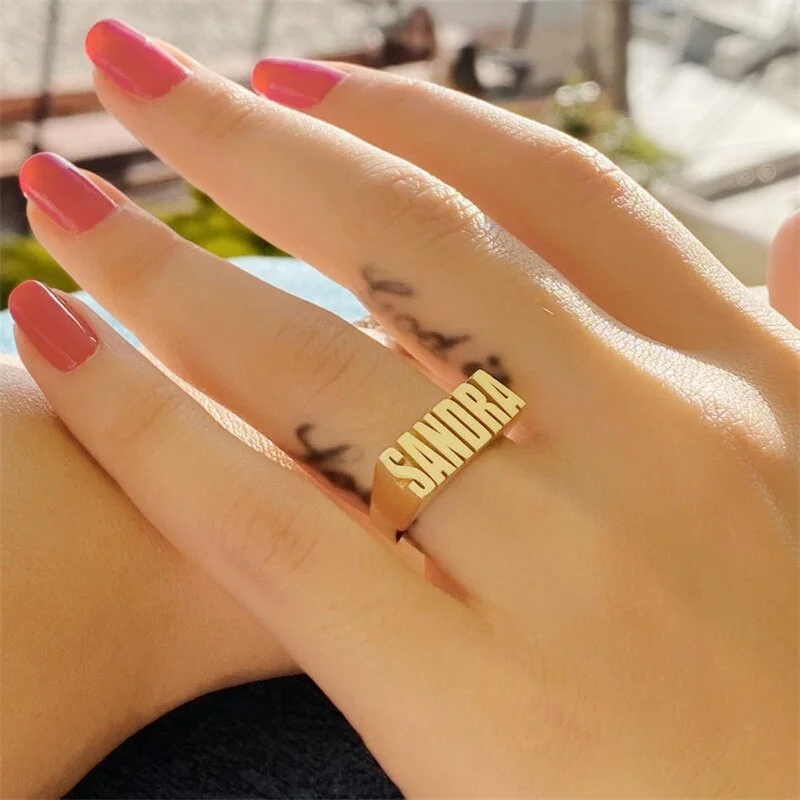 gold plated stainless steel rings engagement  rings jewelry women 18k gold rings for women stainless steel