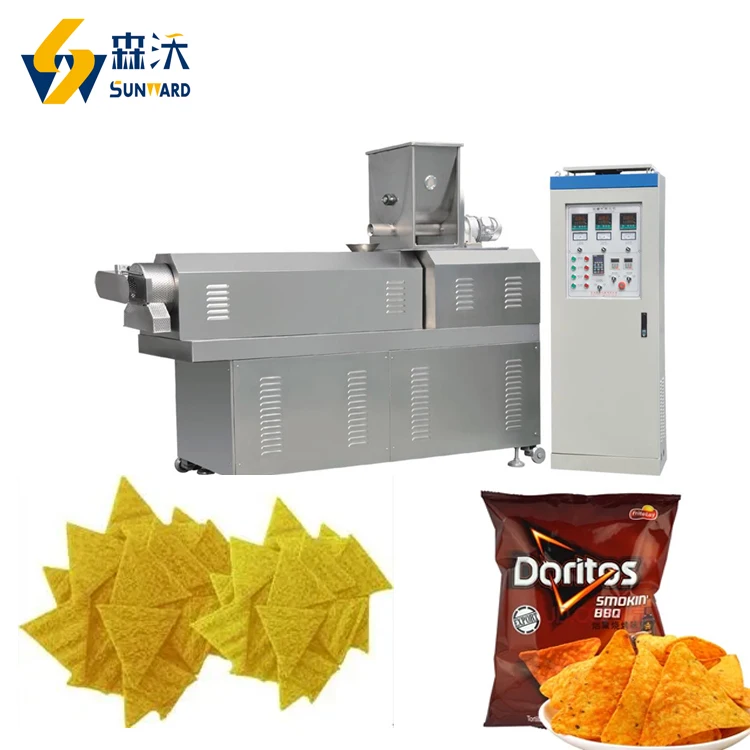 200kg/h Doritos Chips Production Line Tortilla Nachos Making Machine Corn Flour Fried Snacks Manufacturer Equipment Best Price