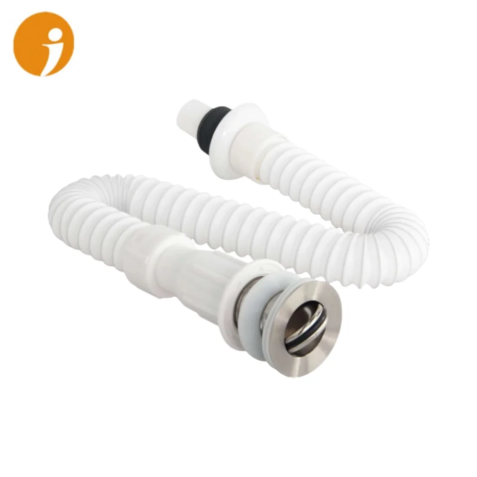 plastic ABS flip basin drainer waste with telescopic extension pipe for basin