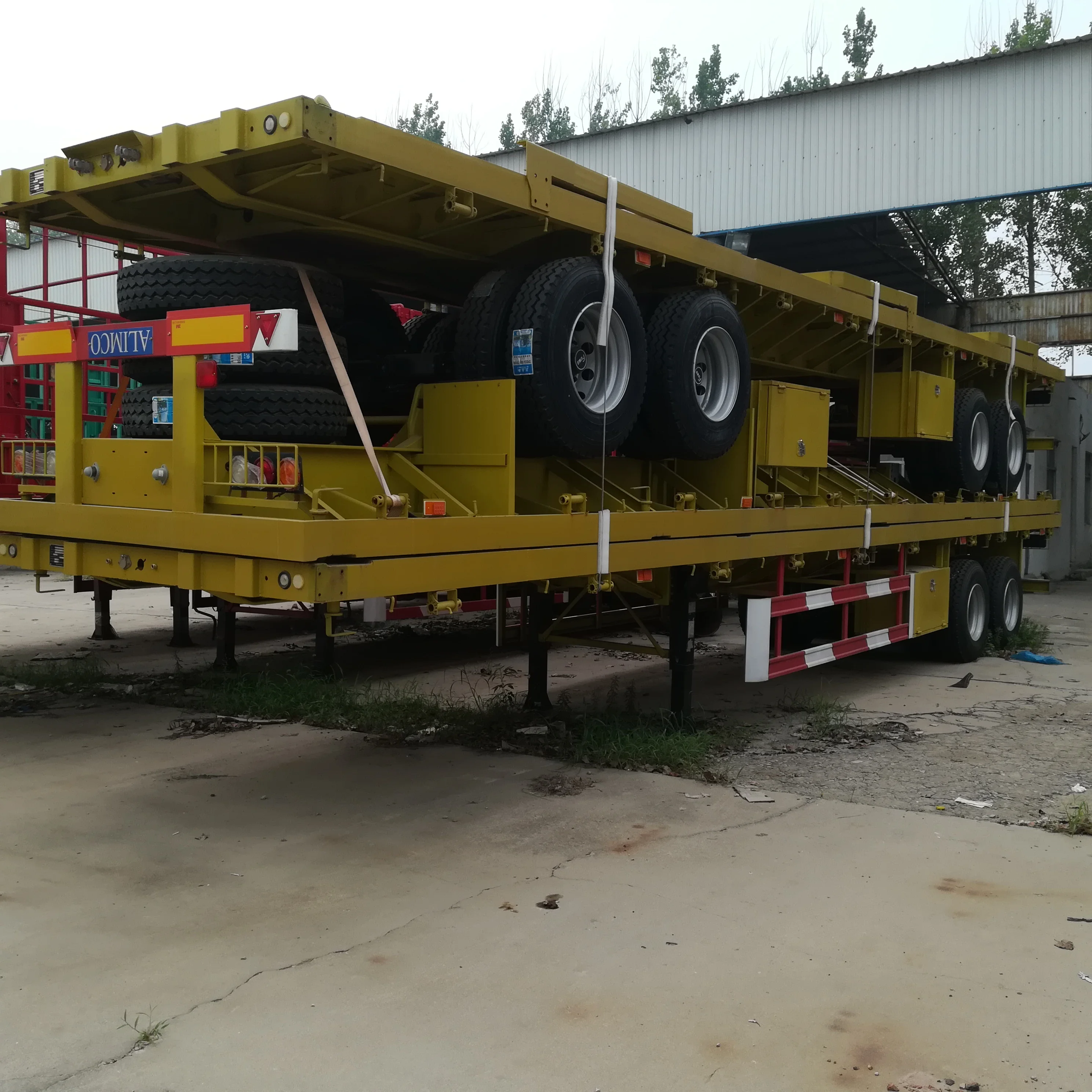 transport large cargo factory direct 3 Axle 40ft Flat Bed Trailer/Flatbed Truck Trailer tractor trailer truck