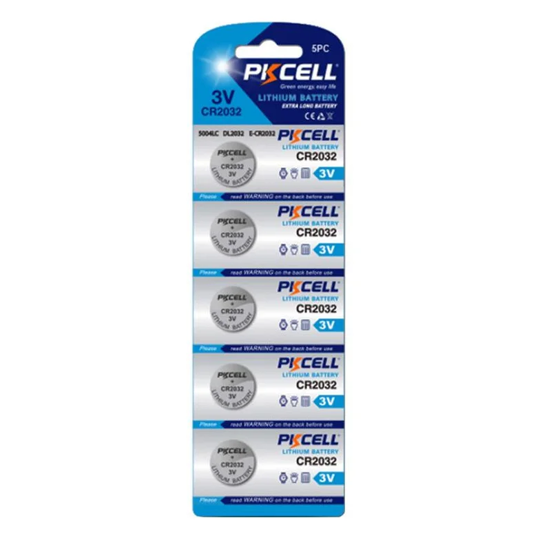 Pkcell CR2032 2016 2025 1632 1620 1616 1220 Button Battery 3V Button lithium battery Car remote control battery