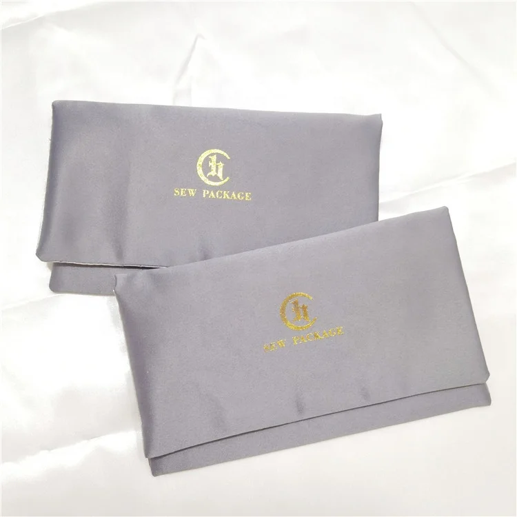 Chuanghua Customize Gray Envelope Satin Bag Dust Cover Satin Bags Purse Satin Clothing Bag Silk Envelop Packaging