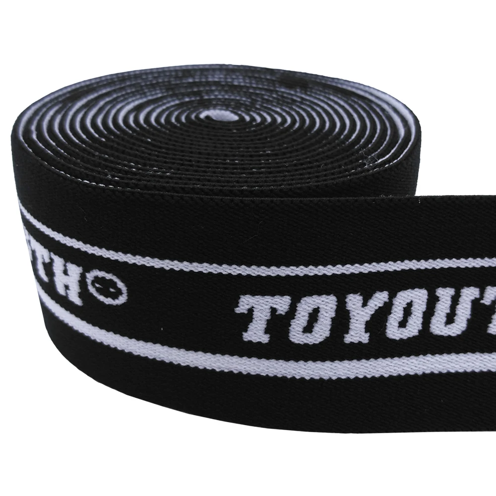 Factory wholesale custom woven ribbon 42 mm single side soft nylon jacquard elastic band