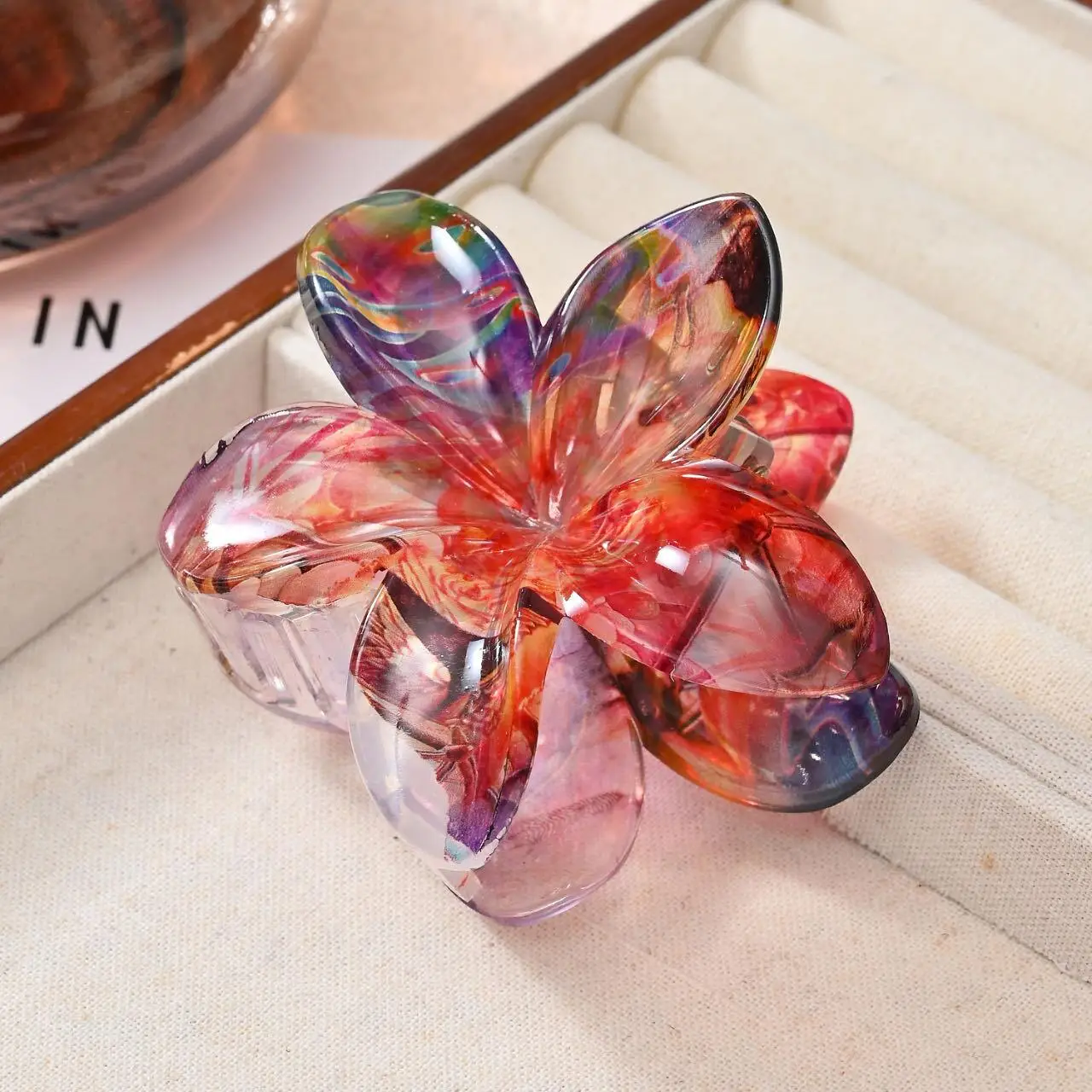 Sale Matte Flower 6 Colors Hair Curl Clips Wholesale Shiny Plastic Hair Ruff Hair Accessories