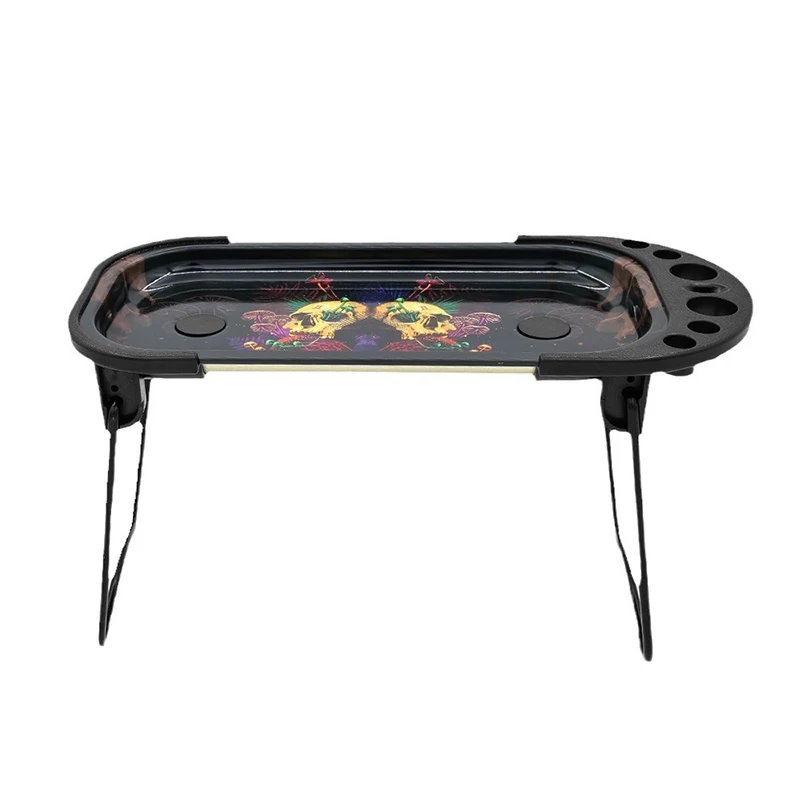 Factory patented Cigarette workbench tinplate rolling tray Gift Set Mini Rolling Tray Plastic tube Kit Set