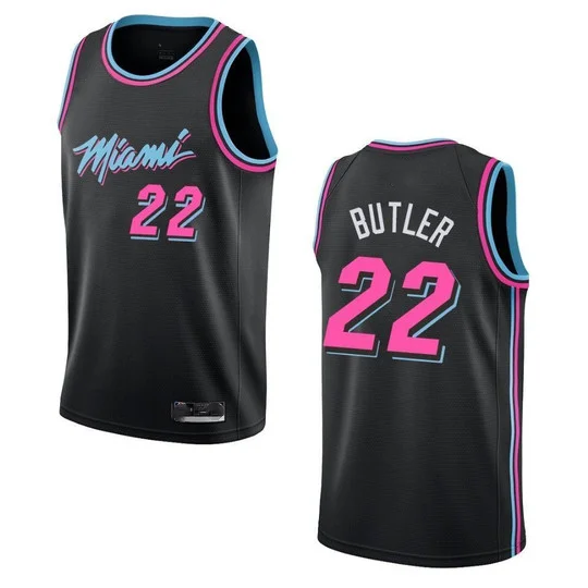 Hot Pressed Jersey Miami_Heat #22 Butler #14 Herro #3 Wade 75th Anniversary Logo New Sponsors Patch Basketball Jersey