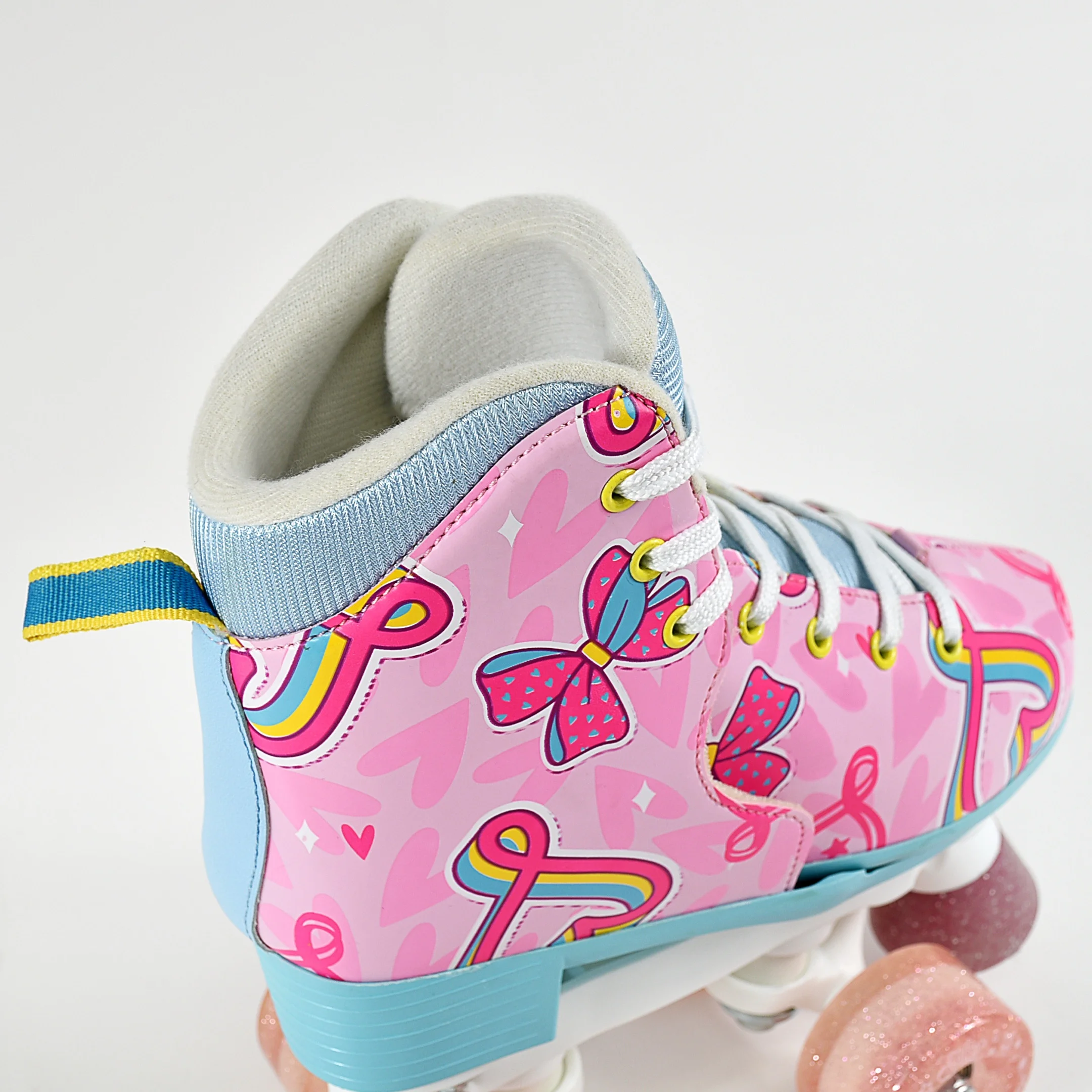 Pink Colorful Wholesale OEM Logo Customs Rental Adjustable Size For Kids Adults Roller Skate shoes