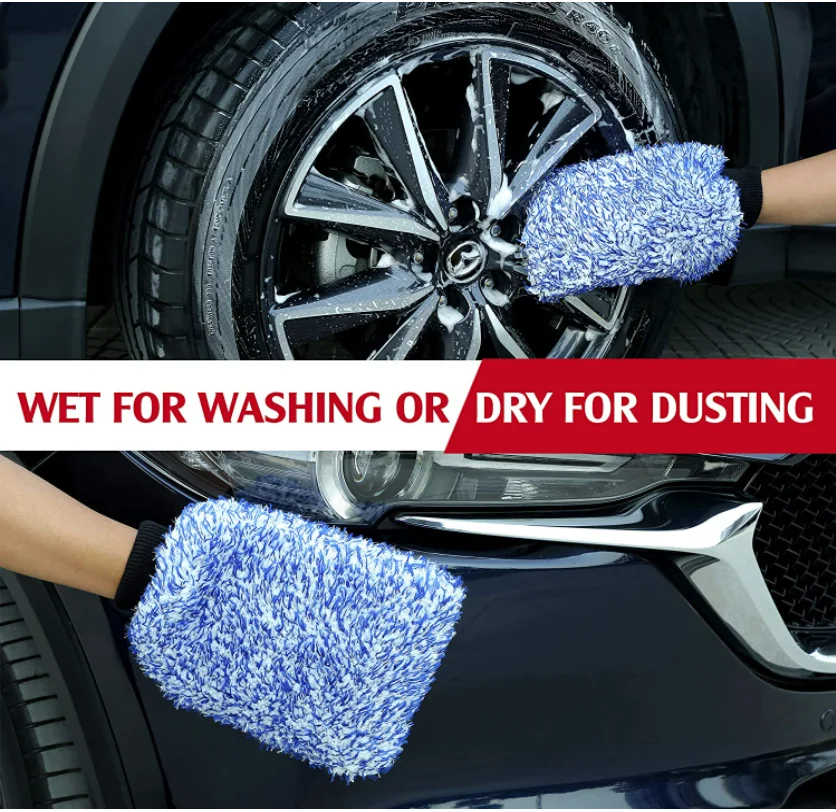 Car detailing wash mitt Custom Logo Microfiber Car Washing Mitt Microfiber Material Car Wash Mitt Gloves