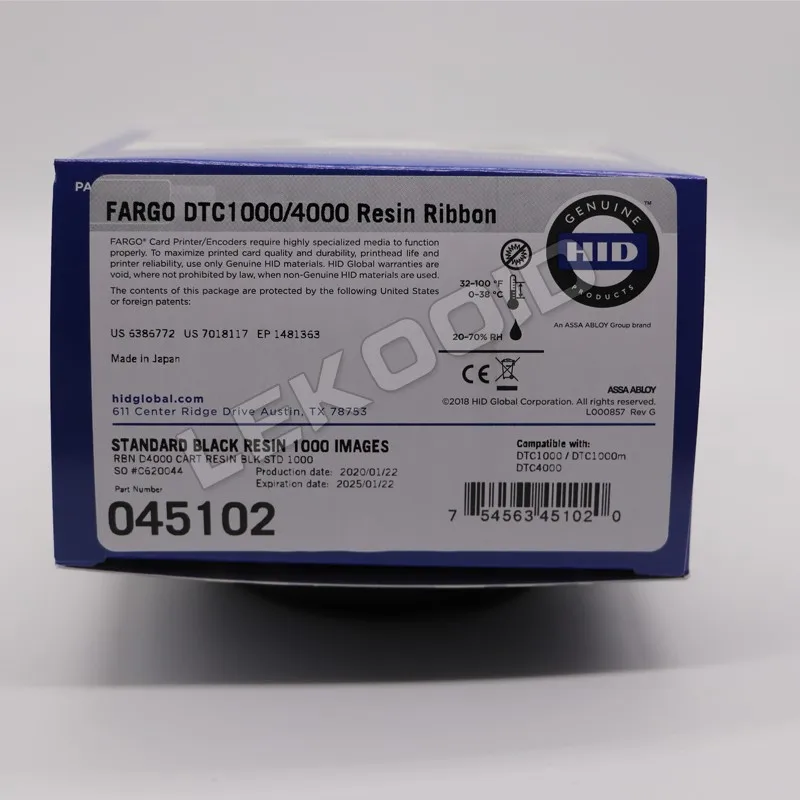  Стандартная черная лента 1000 для принтеров dtc1000 dtc1250e hid fargo