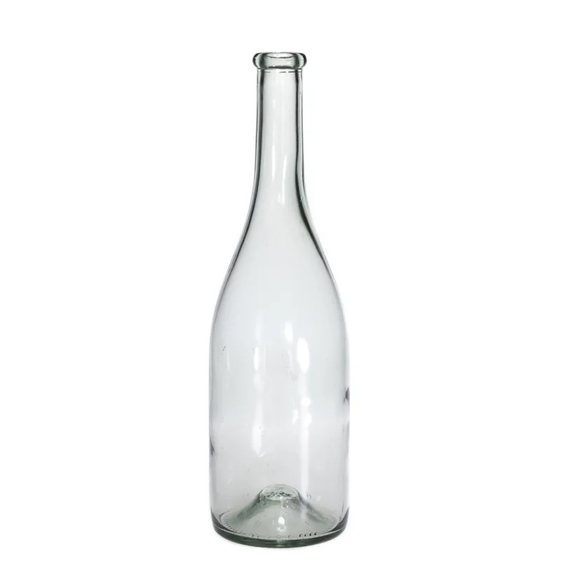 Empty glass liquor bottle Burgundy clear Glass Wine Bottle