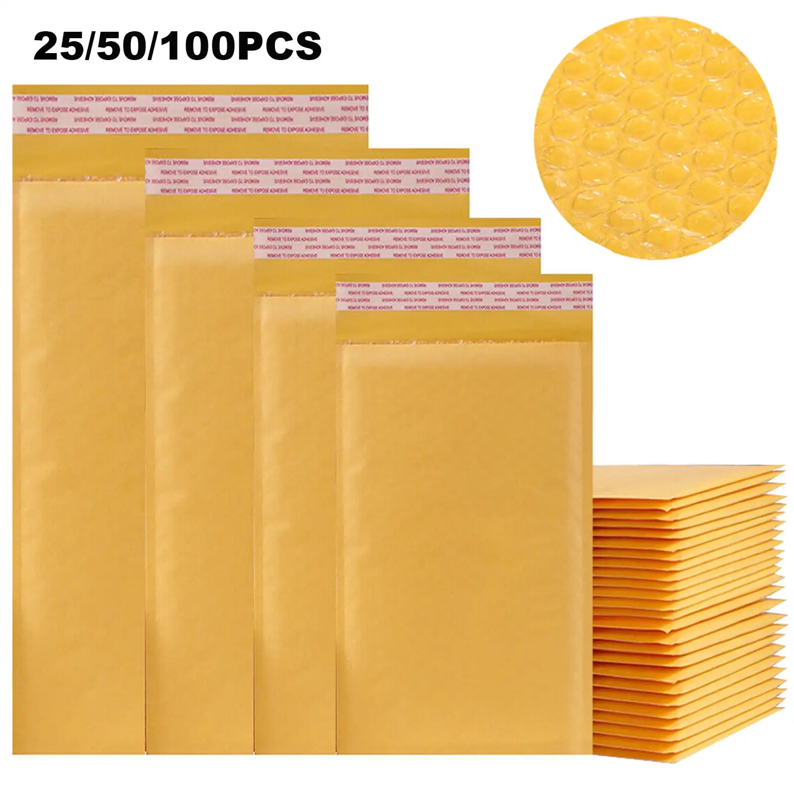 Envelope Custom Bags Mailers Bag Packaging Kraft Envelopes Padded Logo Shipping Mail Mailing Paper Kraft Bubble Mailers