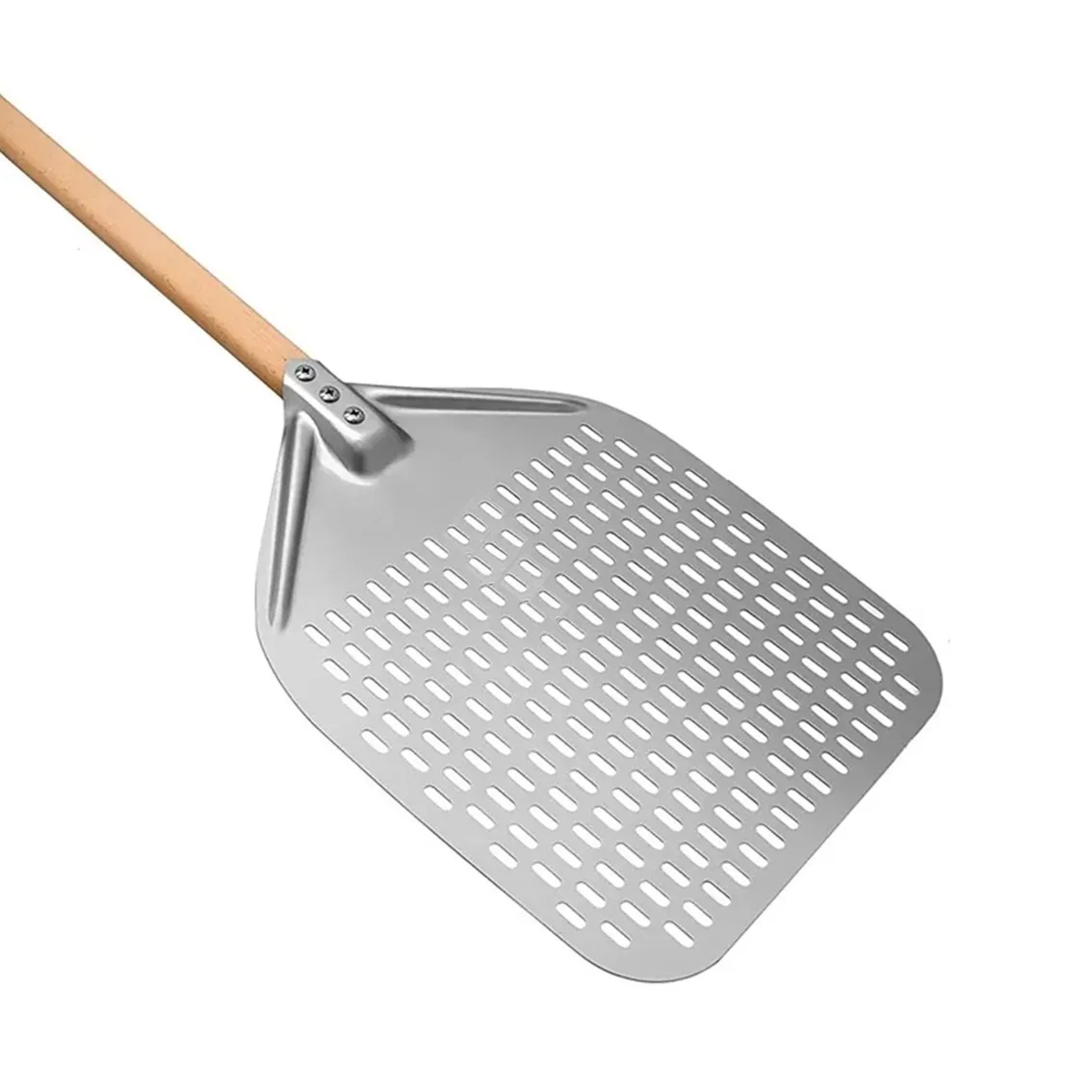 Custom Perforated Anodized Aluminum Stainless steel Pizza Spatula Transfer Tray Lifter Shovel Paddle Peel