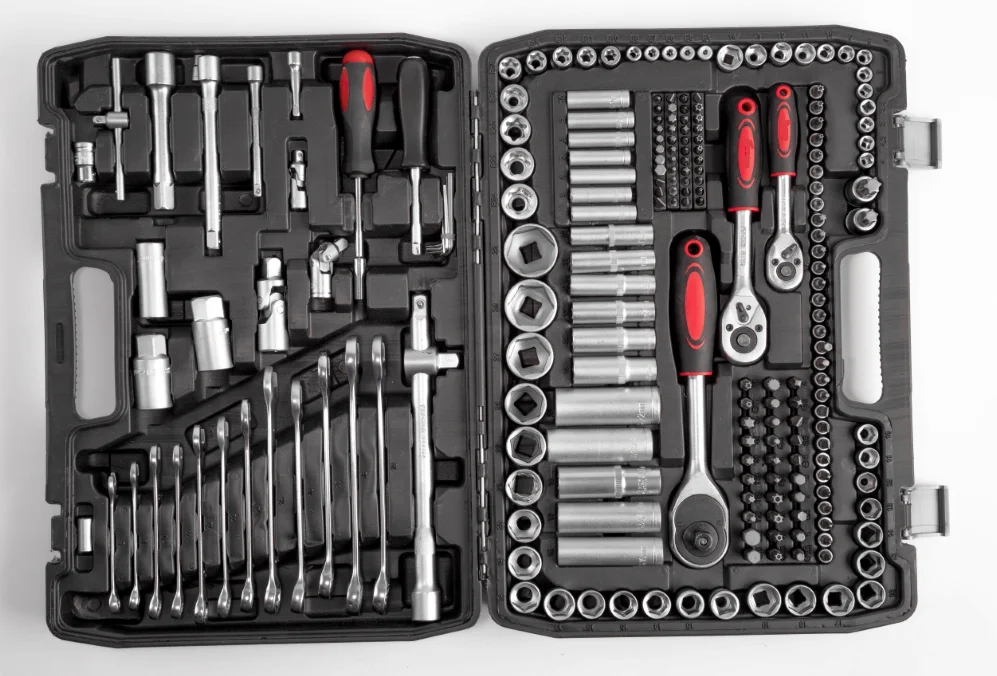 216PCS Tools Kit Tool Box Professional Socket Wrench Set with Ratchet handle and Socket Bits ratchet set socket tools