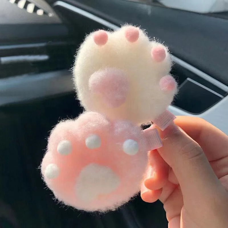 Cute plush cat claw hairpin crocodile clip, girl bangs clip, cute baby hairpin hair accessories