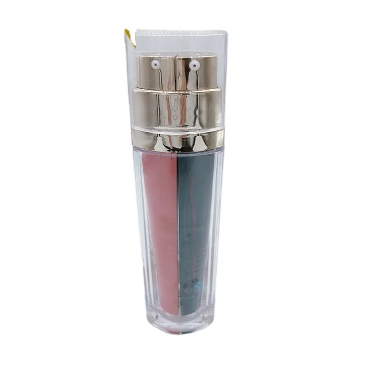 cosmetic skin care bottle transparent dual wall pump bottle 25ml*2 dual skin care packaging double tube bottle