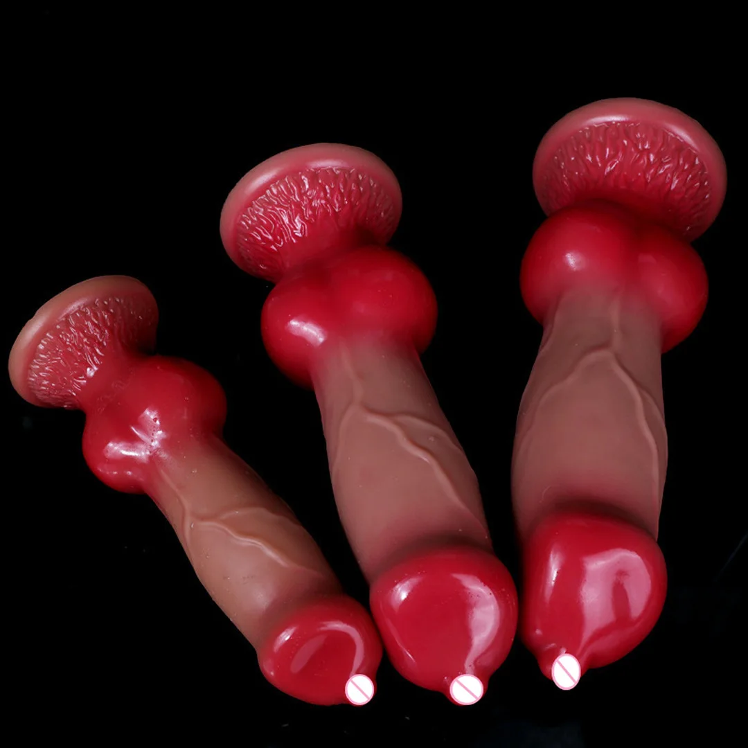 Fun Luminous XXL soft liquid Silicone Dildo Big wolf Anal Plug Animal Monster alien Anal Plug with Suction Cup for Sex Toys