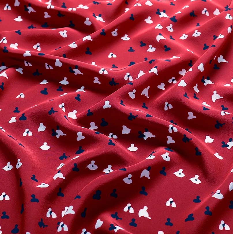Double crepe de chine print 18mm 140cm 100% mulberry silk fabric for shirt skirt