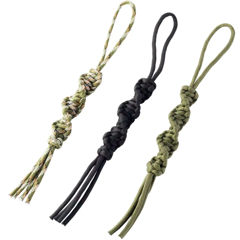 Tactical Handcrafted  Rope Braided Keychain EDC Knife Outdoor Gear Zipper Pulls Camera Cell Lanyard