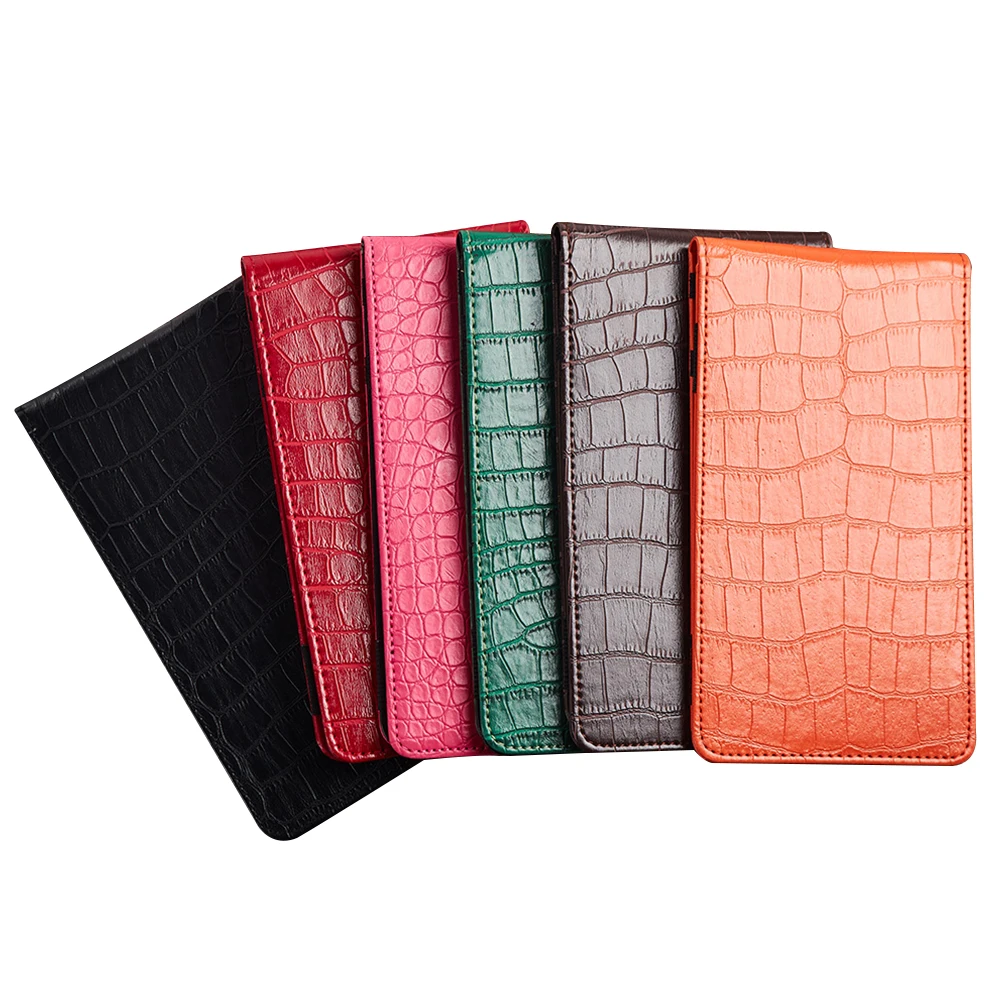 Premium Golf Scorecard Holder PU Leather Yardage Book Cover Golf Scorecard Book, Crocodile Grain Golf Accessories