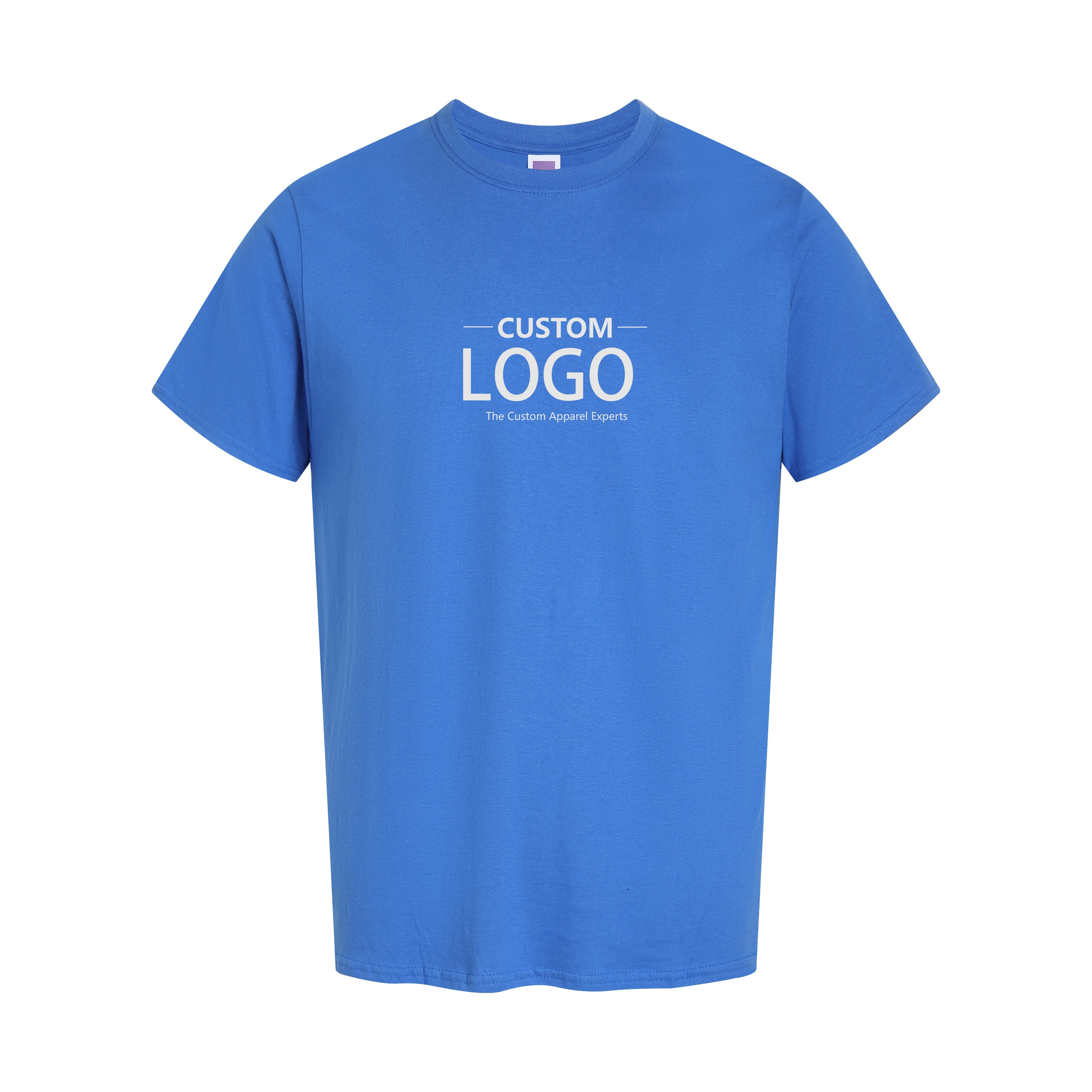 Custom 180g 100% Cotton Tee Shirt Printing Custom Logo US Size  T Shirt 15 Colors Plain T Shirt