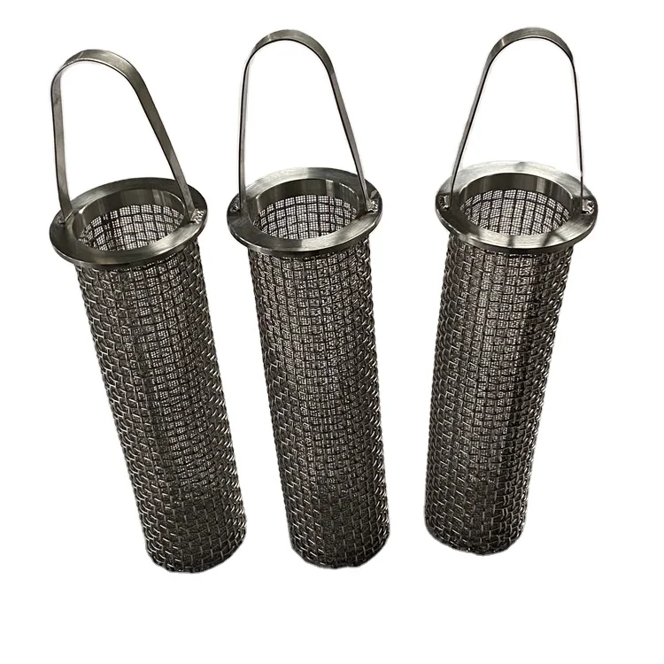 Manufacturer customized  metal filter basket 304 316 stainless steel wire mesh  filter tube