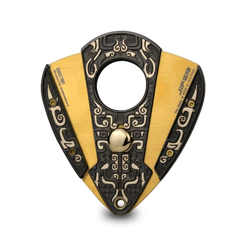 High-end Unique Ergonomic Double Guillotine Teardrop Shape Cigar Cutter