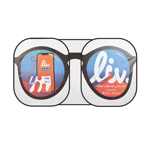 Car Accessories Folding Polyester Printing Auto Front Window Sun Shade