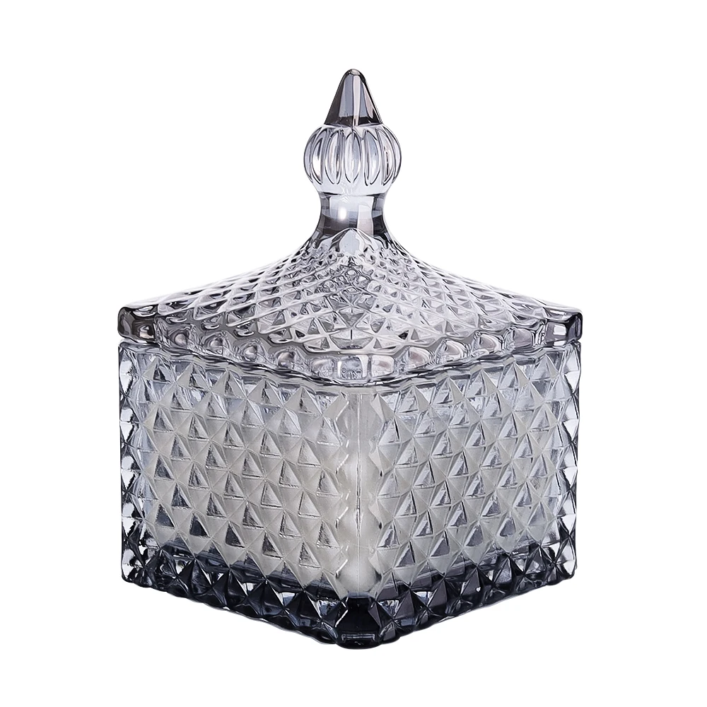 Christmas Luxury Home Decoration Colored Green Clear Plating Glass Candle Jar Empty 8Oz 10Oz Candle Vess