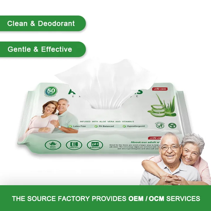 Wholesale Unscented Alcohol-Free Natural Ingredient Adult Wet Wipes for Gentle and Refreshing Use