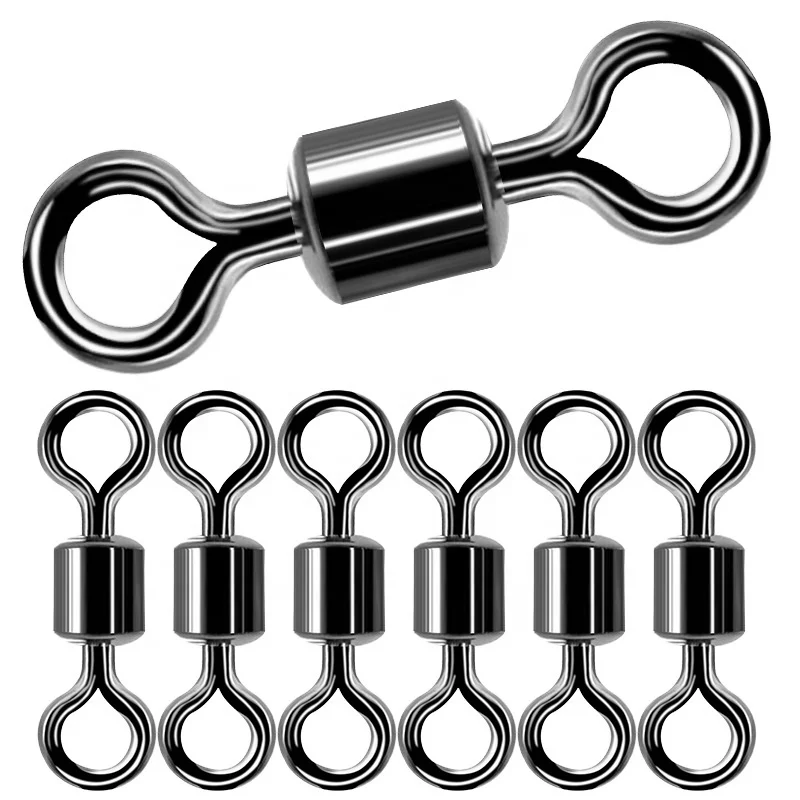 Wholesale rotary fishing linker 8-ring black rolling fishing accessories