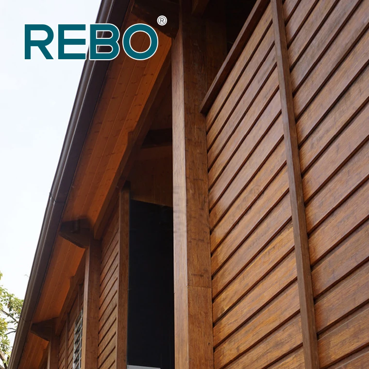 Decorative outdoor bamboo facade wall cladding panel for buildings exterior