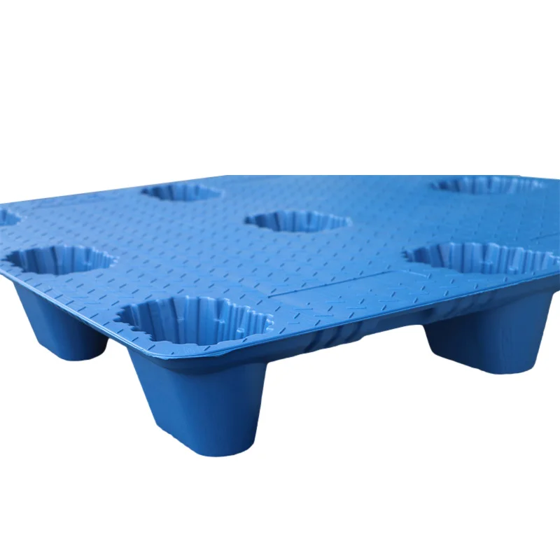 Wholesales Plastic Large Pallet Product 1200*1000*150mm Single Face 9 Feet 4 Way Entry Blow Molding Storage Plastic Pallets