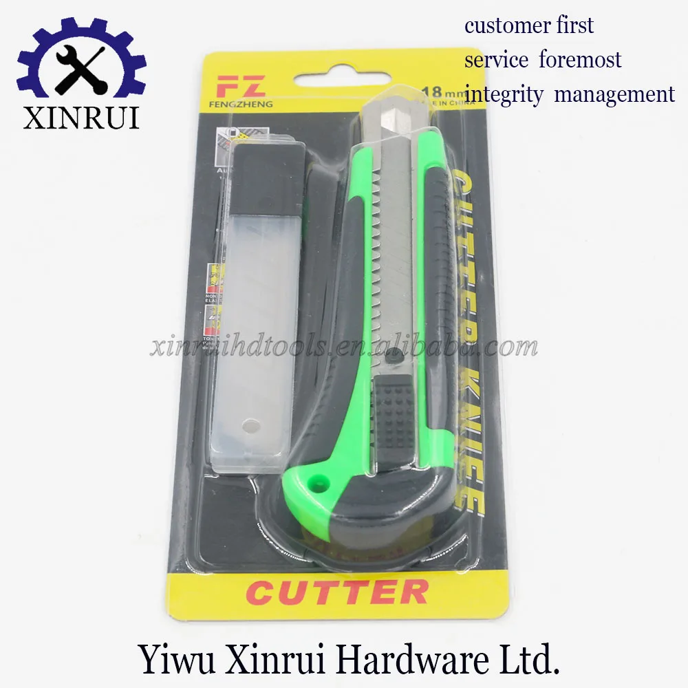 New Office Art Knife with 3 Extra  PCS Blade Plastic Handle Utility Knife