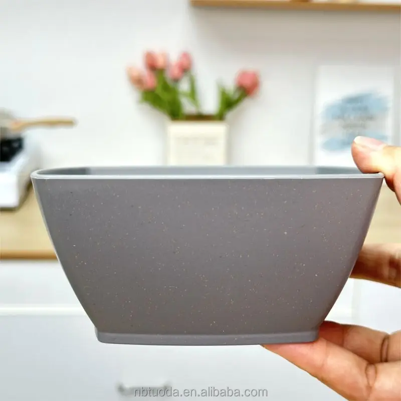 High quality Square Plastic Reusable Soup Bowl Serving Bowls White Cereal Plastic Bowl
