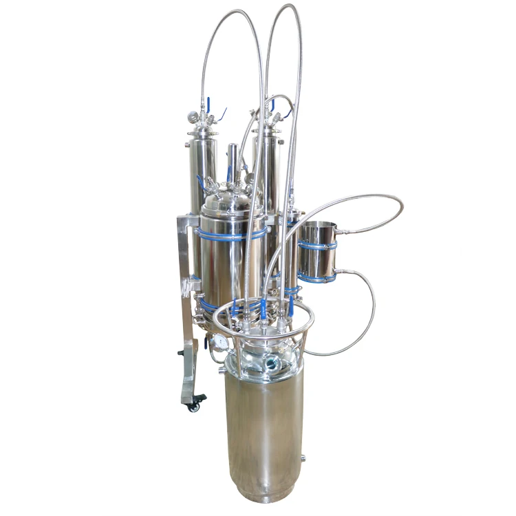 5LB 10LB 20LB rack mounted True Dewaxing Bidirectional BHO Closed Loop Extractor system with solvent tank