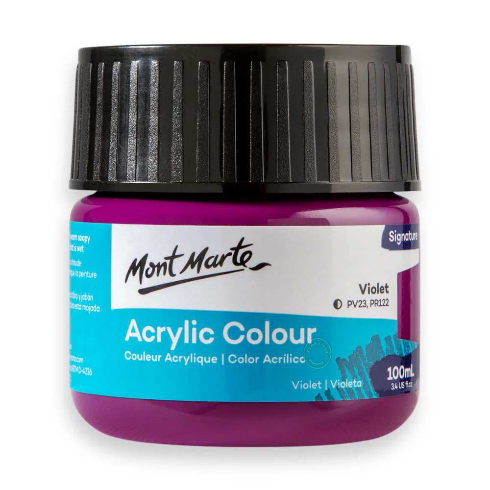 Mont Marte Acrylic Colour Paint 100ml - Violet artist acrylic paint