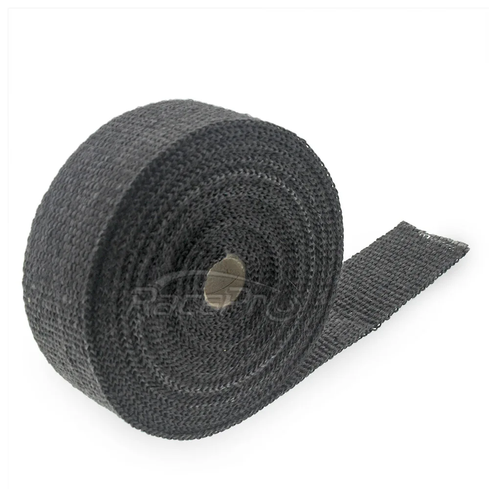 RACEPRO Motorcycle Fiberglass Exhaust Header Pipe Heat Wrap Tape w/ 5 Steel Ties