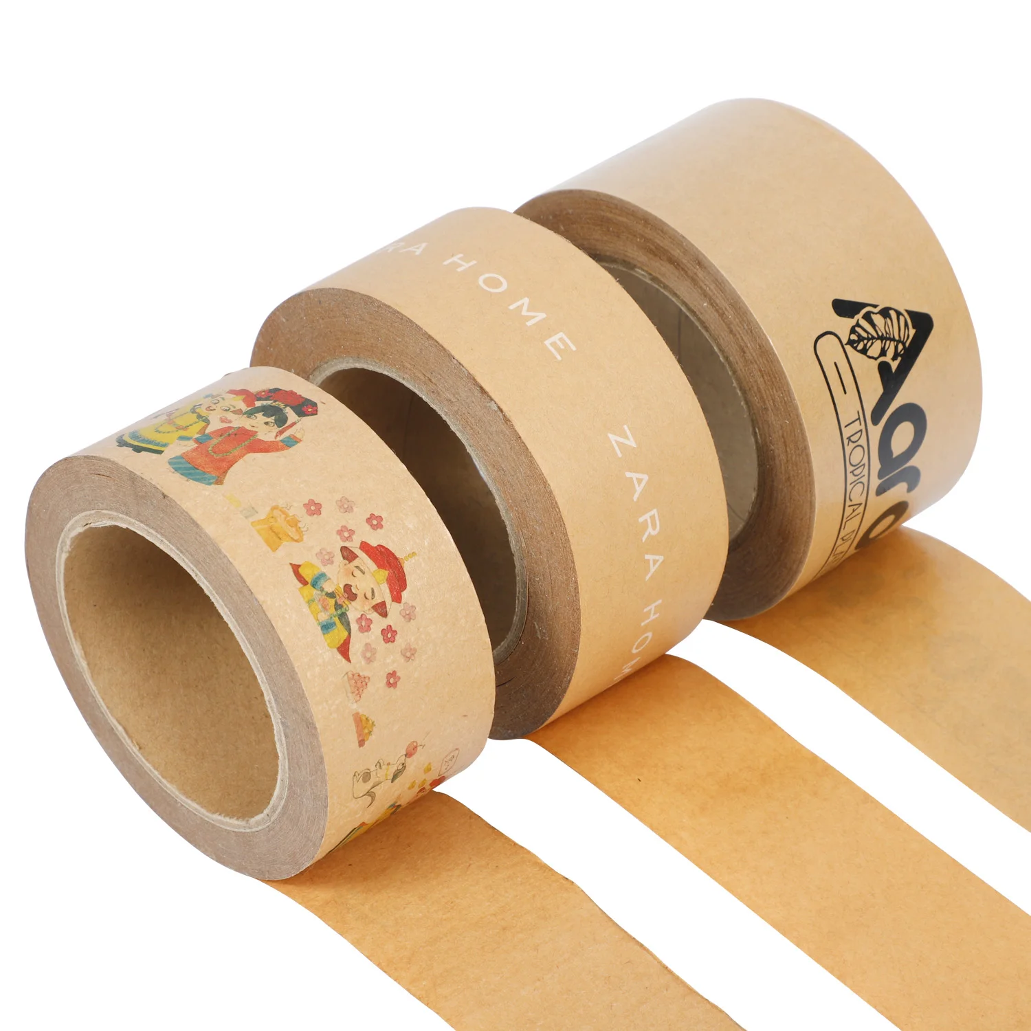 Custom Self Adhesive reinforced Kraft Paper Gummed Tape for sealing box