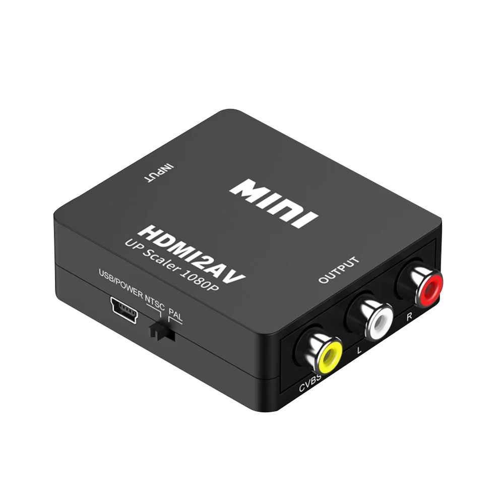 Factory Price Portable White Black Box HDMI2AV OEM 1080P HD HDMI/VGA/AV Converter for HDMI VGA2HDMI Video Converter