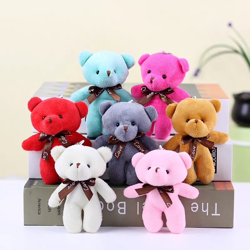 HOT SELL Little Bear Plush Stuffed Toys Colors Key Chain DOLL Wedding Party Decoration Gifts