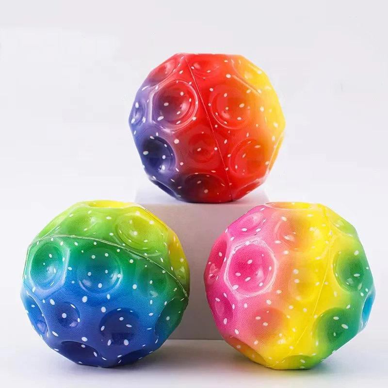 Colorful Space Balls Soft High Bounce Ball Party Favor Rubber Anti-stress Ball Toy For Kids Adult Ergonomic Design