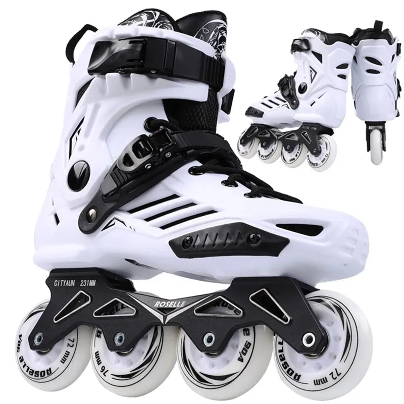 Wholesale cheap Plastic fiber glass professional adult man 4 wheels inline roller skates