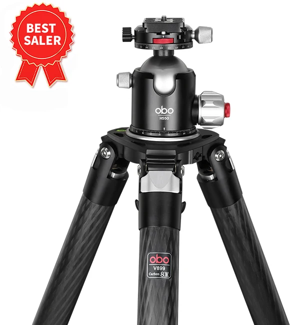 OEM ODM Load Capacity 45kg Tripod 8X Carbon Fiber Tripod Stand Large Professional Photography Hunting Tripod