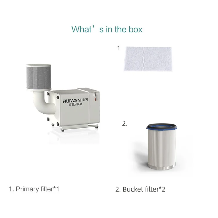 Ruiwan Mini Portable industrial cnc laser welding cutting air purifier dust and smoke collector oil mist separator with hepa fil