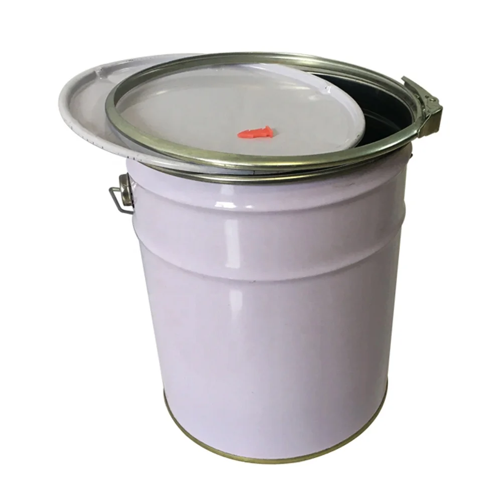 Custom Logo Printed 20-Liter Metal Paint Bucket with Lock Ring Lid Quality Metal Cans